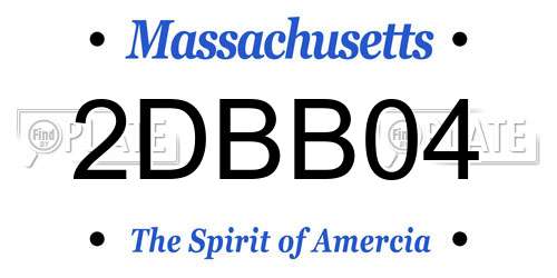 2DBB04 Massachusetts License Plate