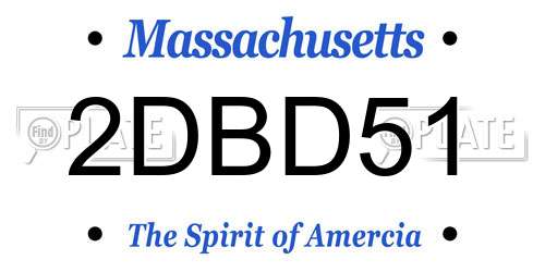 2DBD51 Massachusetts License Plate