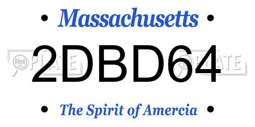 2DBD64 Massachusetts License Plate