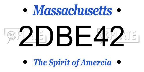 2DBE42 Massachusetts License Plate