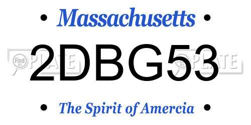 2DBG53 Massachusetts License Plate