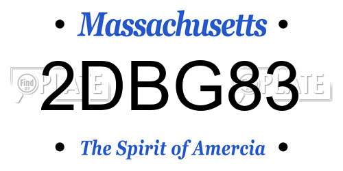 2DBG83 Massachusetts License Plate