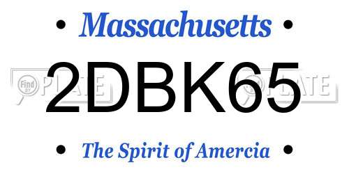 2DBK65 Massachusetts License Plate