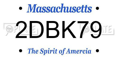 2DBK79 Massachusetts License Plate