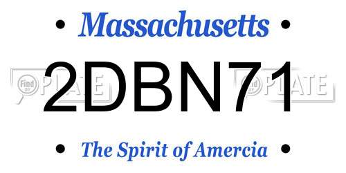 2DBN71 Massachusetts License Plate