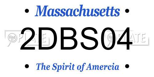2DBS04 Massachusetts License Plate