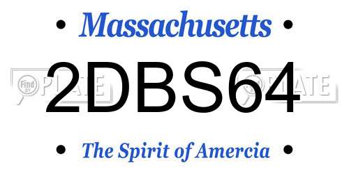 2DBS64 Massachusetts License Plate