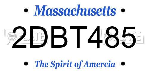 2DBT485 Massachusetts License Plate