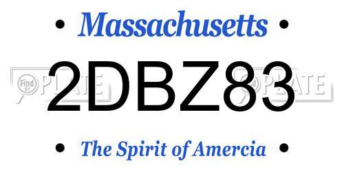 2DBZ83 Massachusetts License Plate