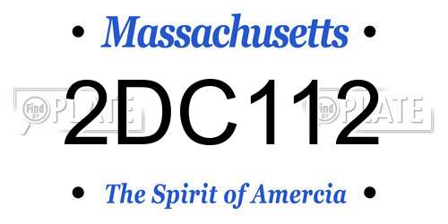 2DC112 Massachusetts License Plate