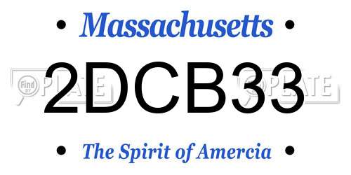 2DCB33 Massachusetts License Plate