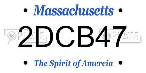 2DCB47 Massachusetts License Plate