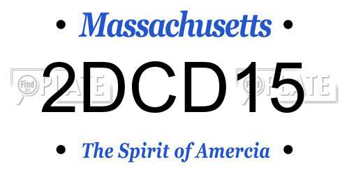2DCD15 Massachusetts License Plate