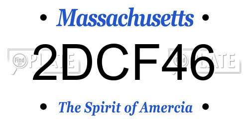 2DCF46 Massachusetts License Plate