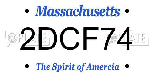 2DCF74 Massachusetts License Plate
