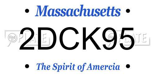 2DCK95 Massachusetts License Plate
