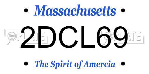 2DCL69 Massachusetts License Plate