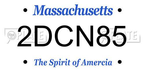 2DCN85 Massachusetts License Plate