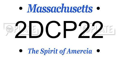 2DCP22 Massachusetts License Plate