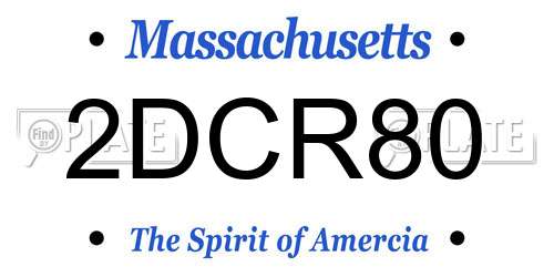 2DCR80 Massachusetts License Plate
