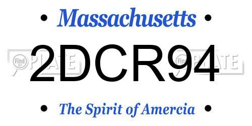 2DCR94 Massachusetts License Plate