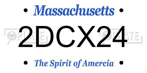 2DCX24 Massachusetts License Plate