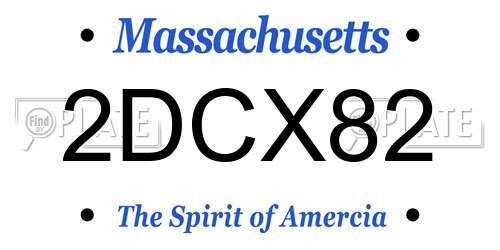 2DCX82 Massachusetts License Plate