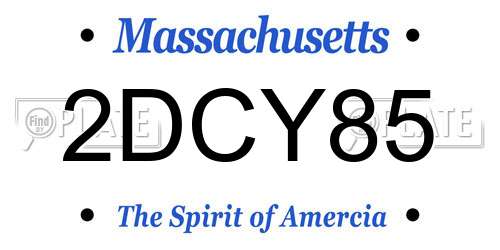 2DCY85 Massachusetts License Plate