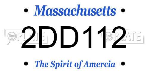 2DD112 Massachusetts License Plate