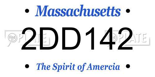 2DD142 Massachusetts License Plate