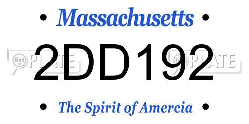 2DD192 Massachusetts License Plate