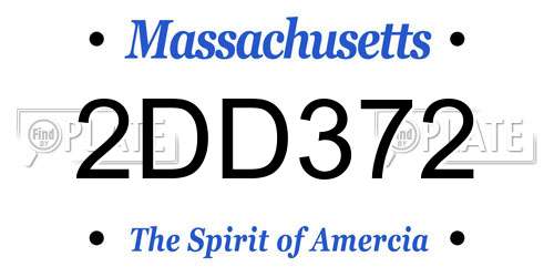 2DD372 Massachusetts License Plate