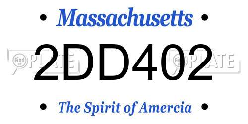 2DD402 Massachusetts License Plate