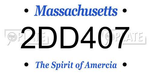 2DD407 Massachusetts License Plate