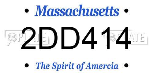 2DD414 Massachusetts License Plate