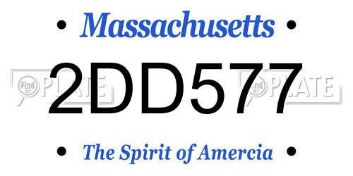 2DD577 Massachusetts License Plate