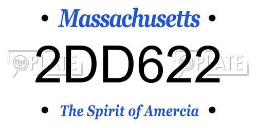 2DD622 Massachusetts License Plate