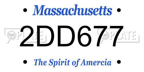 2DD677 Massachusetts License Plate