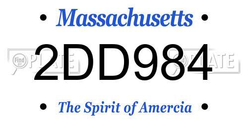 2DD984 Massachusetts License Plate