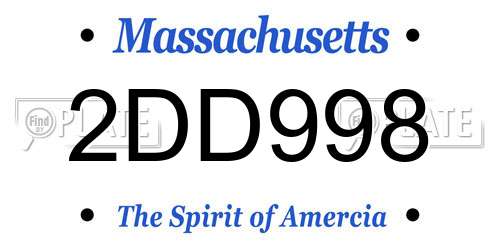 2DD998 Massachusetts License Plate