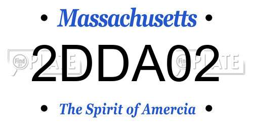 2DDA02 Massachusetts License Plate