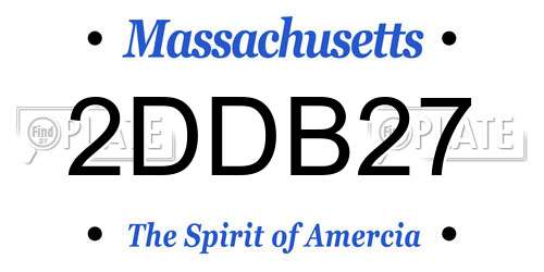 2DDB27 Massachusetts License Plate