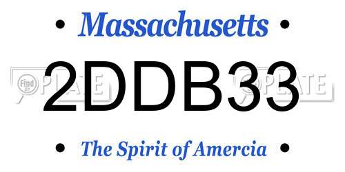 2DDB33 Massachusetts License Plate