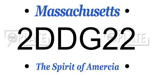 2DDG22 Massachusetts License Plate