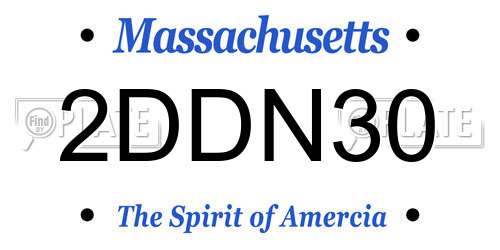 2DDN30 Massachusetts License Plate