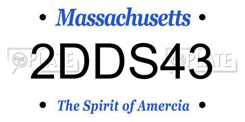 2DDS43 Massachusetts License Plate