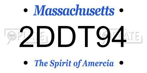 2DDT94 Massachusetts License Plate