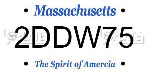 2DDW75 Massachusetts License Plate
