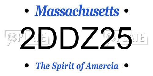 2DDZ25 Massachusetts License Plate
