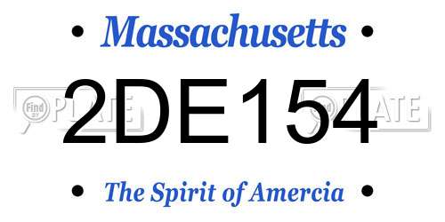 2DE154 Massachusetts License Plate